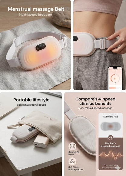 Wearable Heating & Vibration Massage Belt – Comfort & Relaxation for Back & Belly