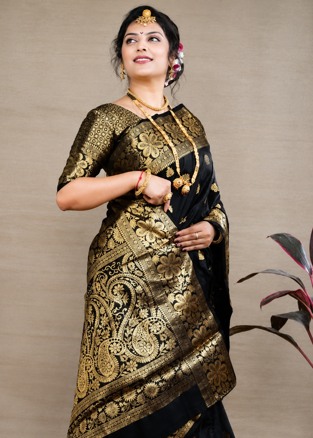 Banarasi Silk Embellished Saree for Women