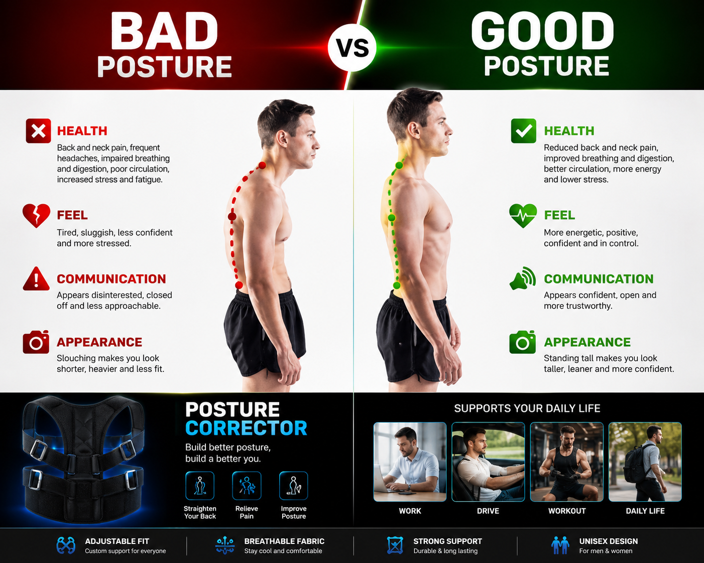 Posture Corrector Belt Unisex