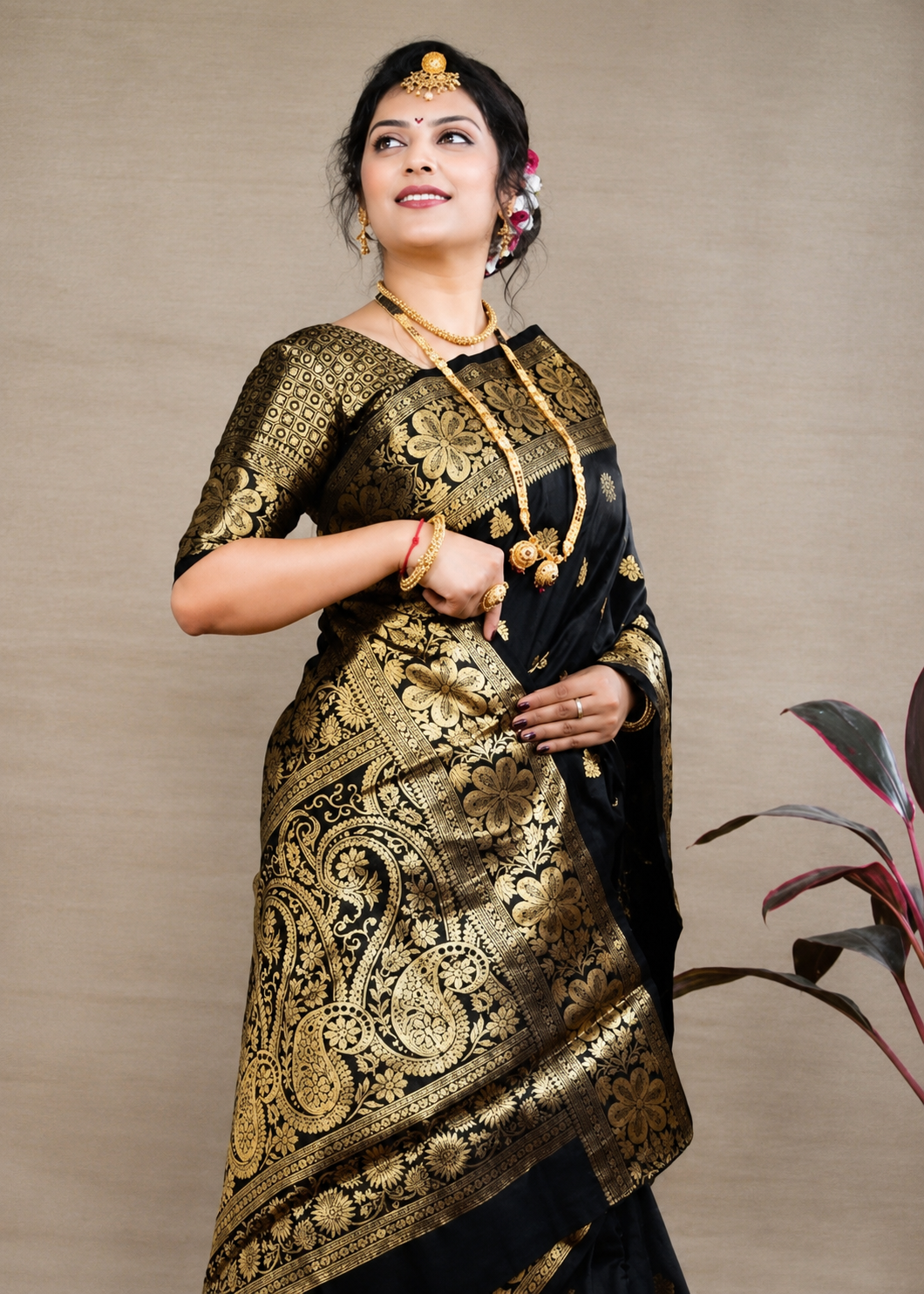 Banarasi Silk Embellished Saree for Women