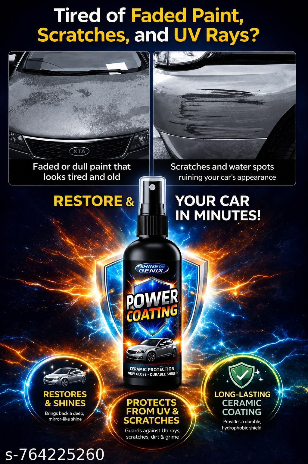 Nano Ceramic Coating Spray for Car | Deep Gloss (Pack of 4)