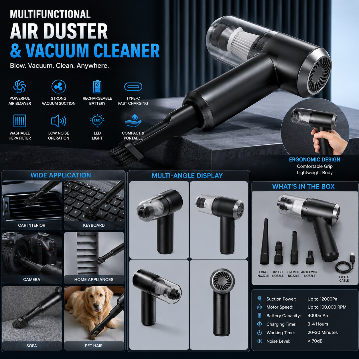 Multifunctional Air Duster Cleaner